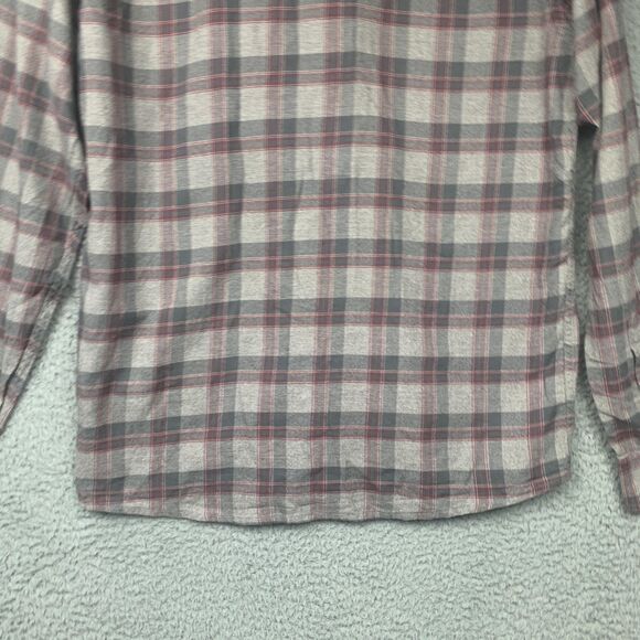 The Normal Brand Shirt Mens Medium Gray Red Plaid Button Flannel Cotton - Picture 9 of 14